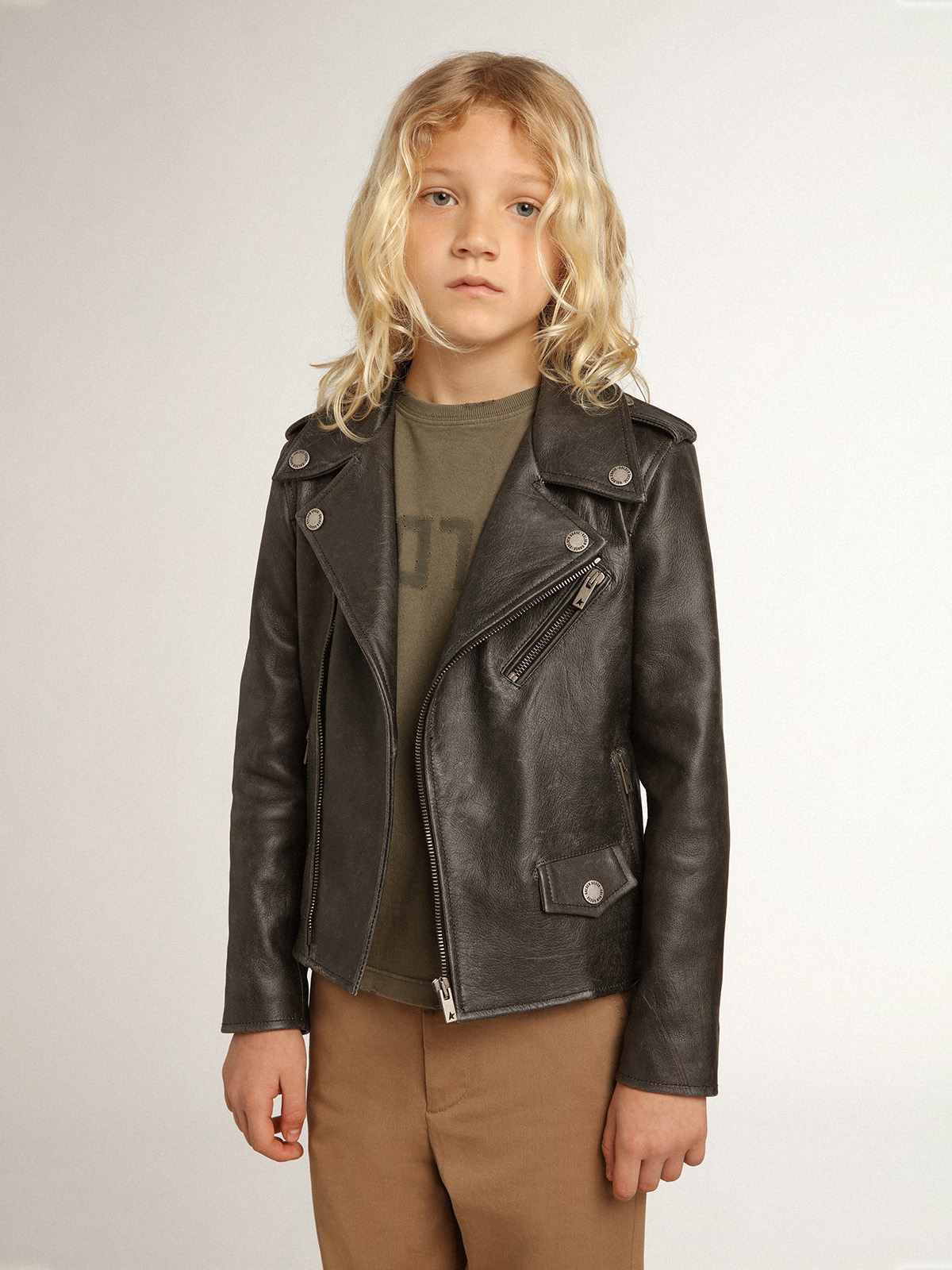 Kids biker clearance jacket