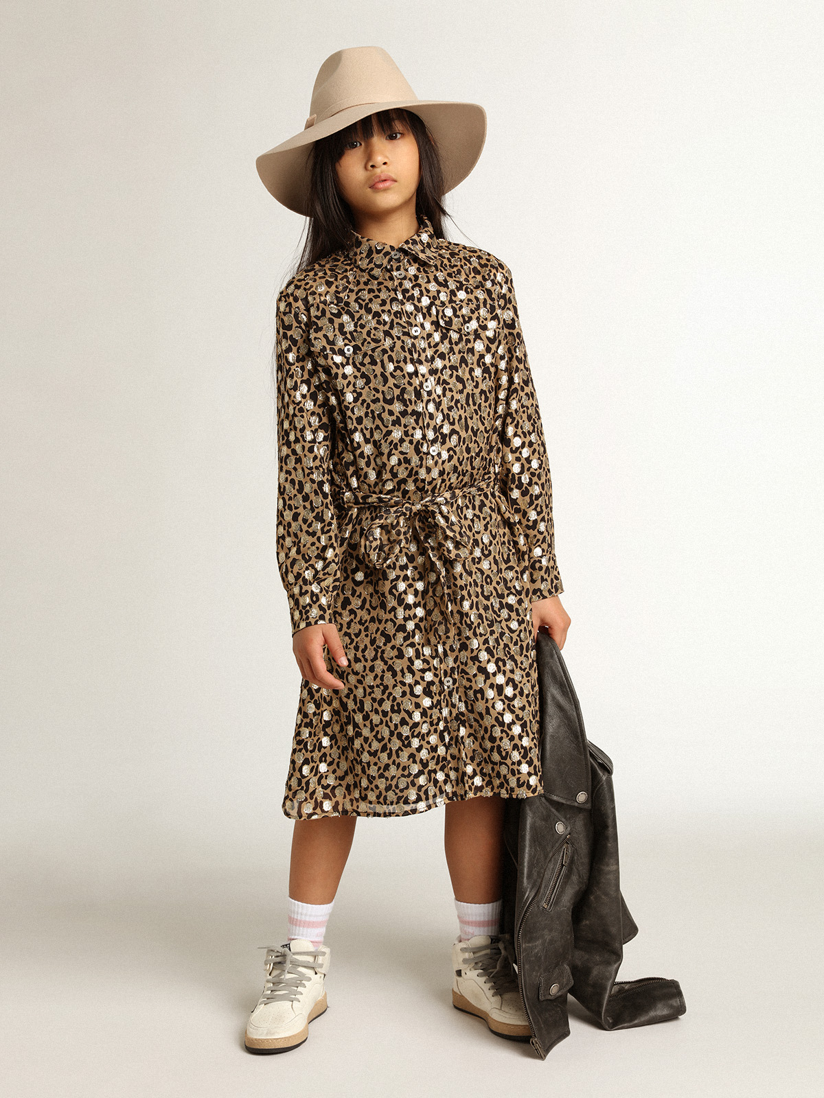 Golden Monogram Printed Shirt Dress