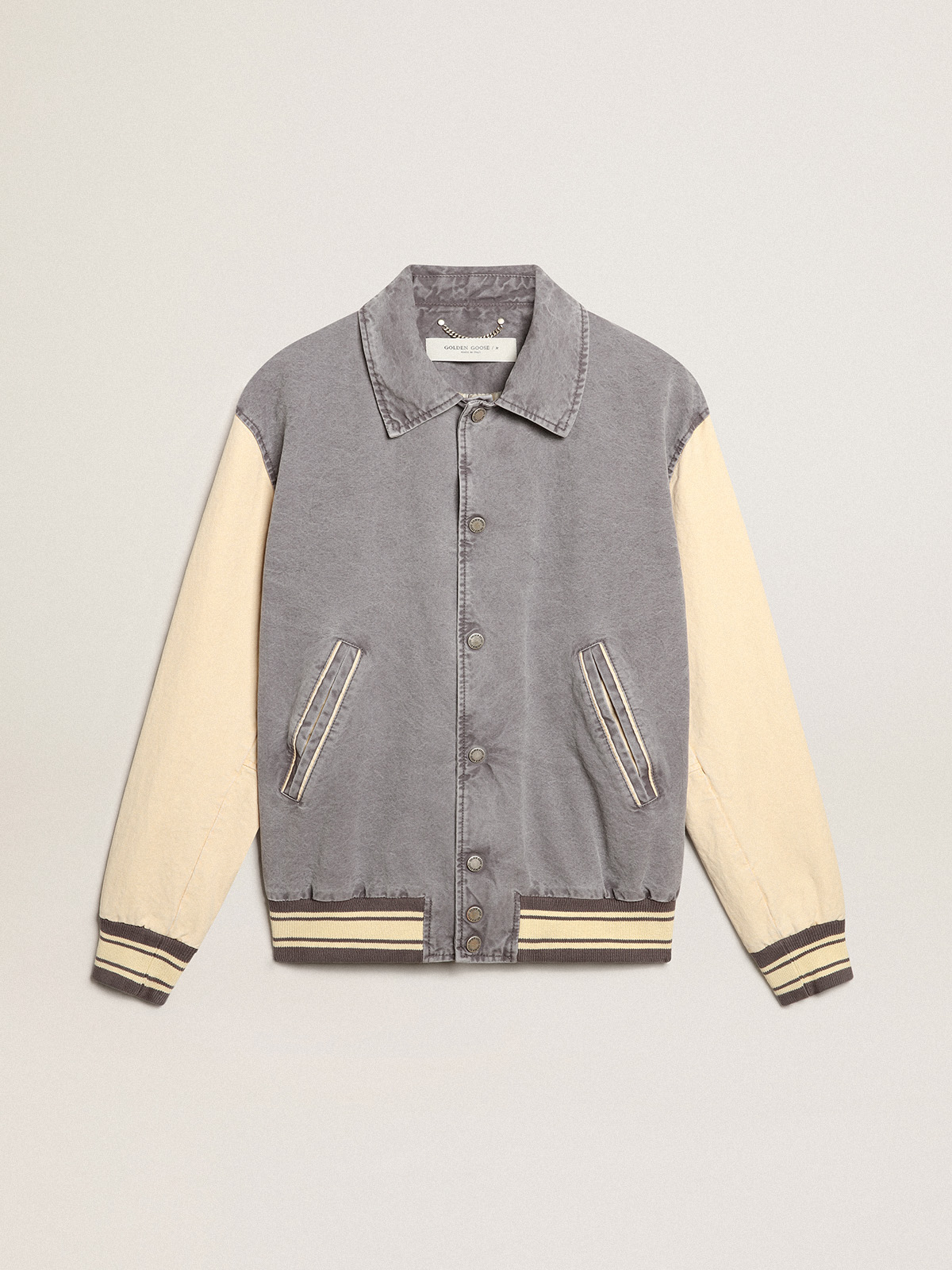 ブルゾンGolden Goose ストライプ ボンバージャケット ブルー\u0026 ...