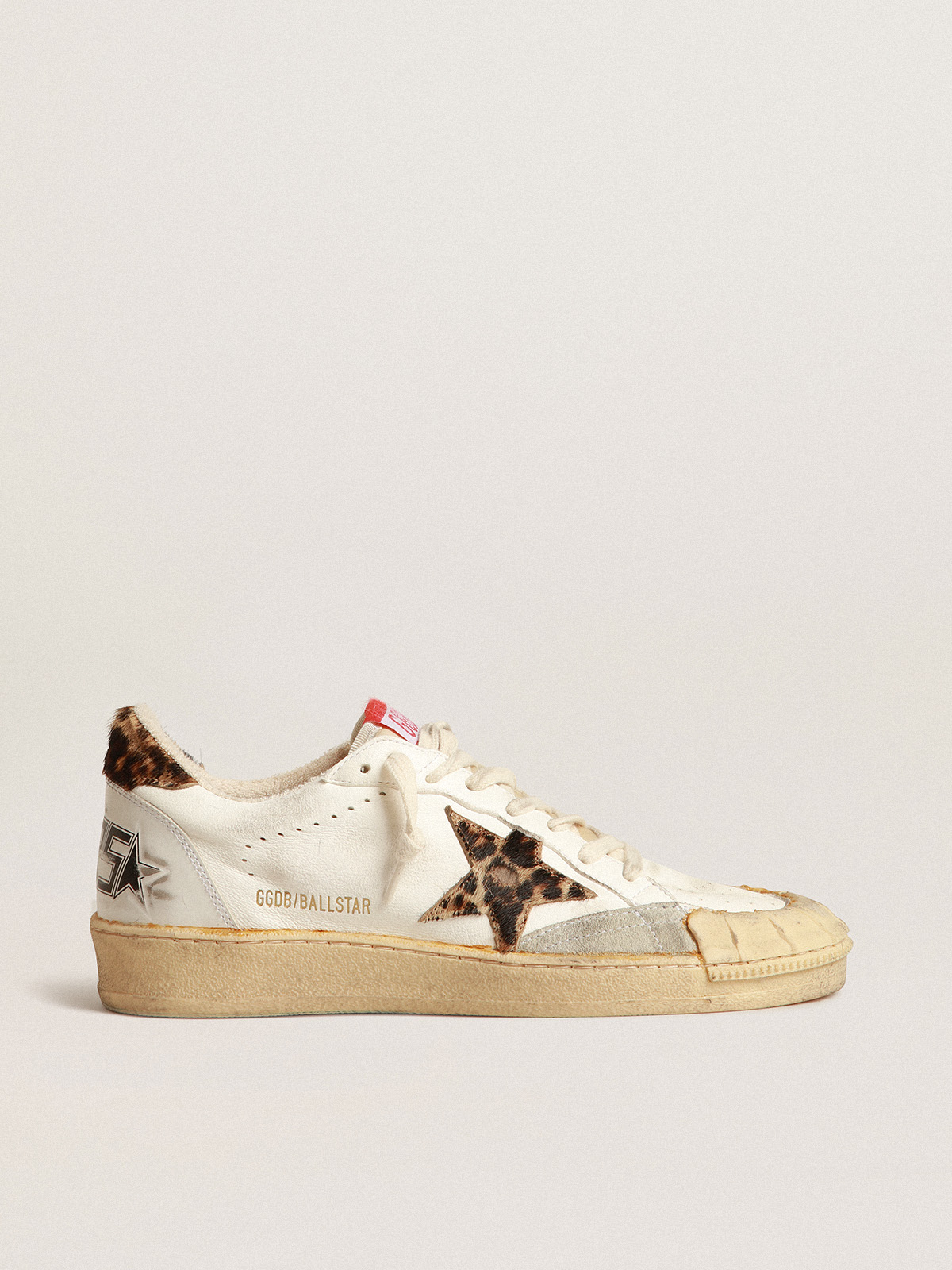 Ball Star in nappa with leopard-print pony skin star and heel tab | Golden  Goose