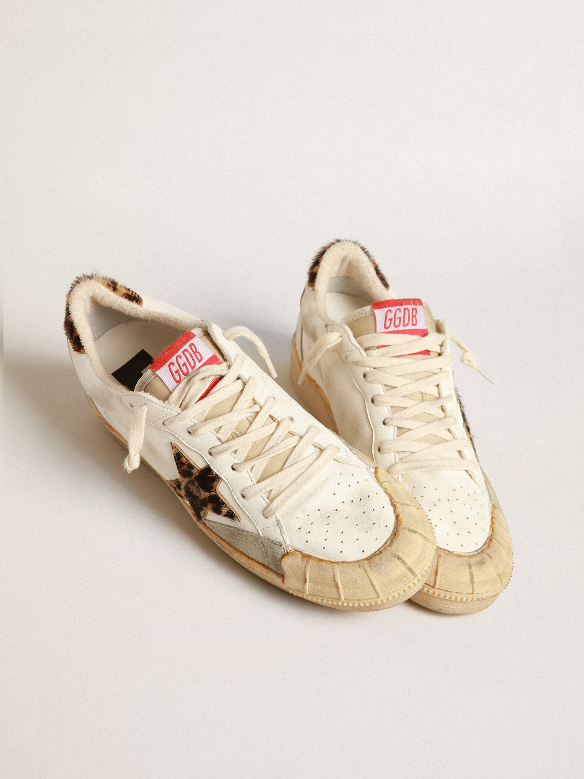 Ball Star in nappa with leopard-print pony skin star and heel tab | Golden  Goose