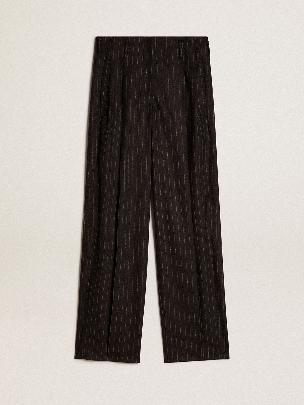 Wide trousers with stripes, Dark Grey