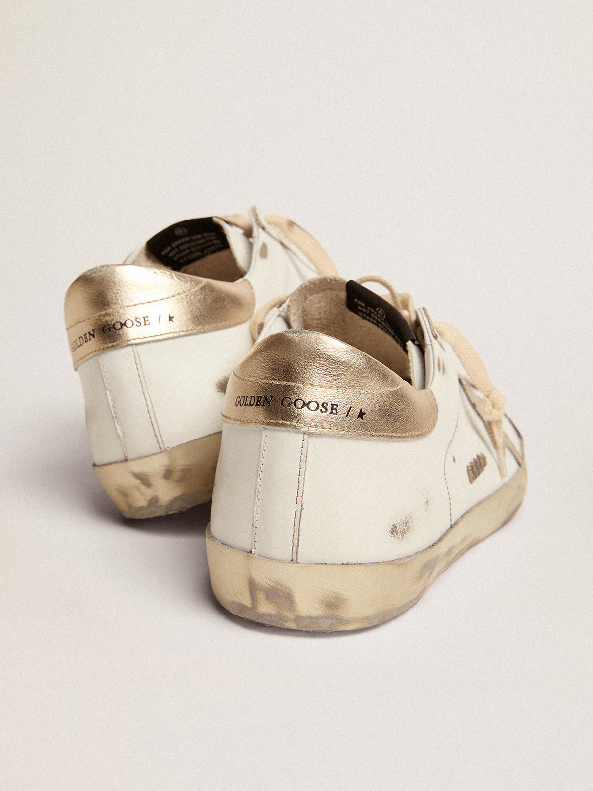 Golden goose sparkle cheap white and gold star