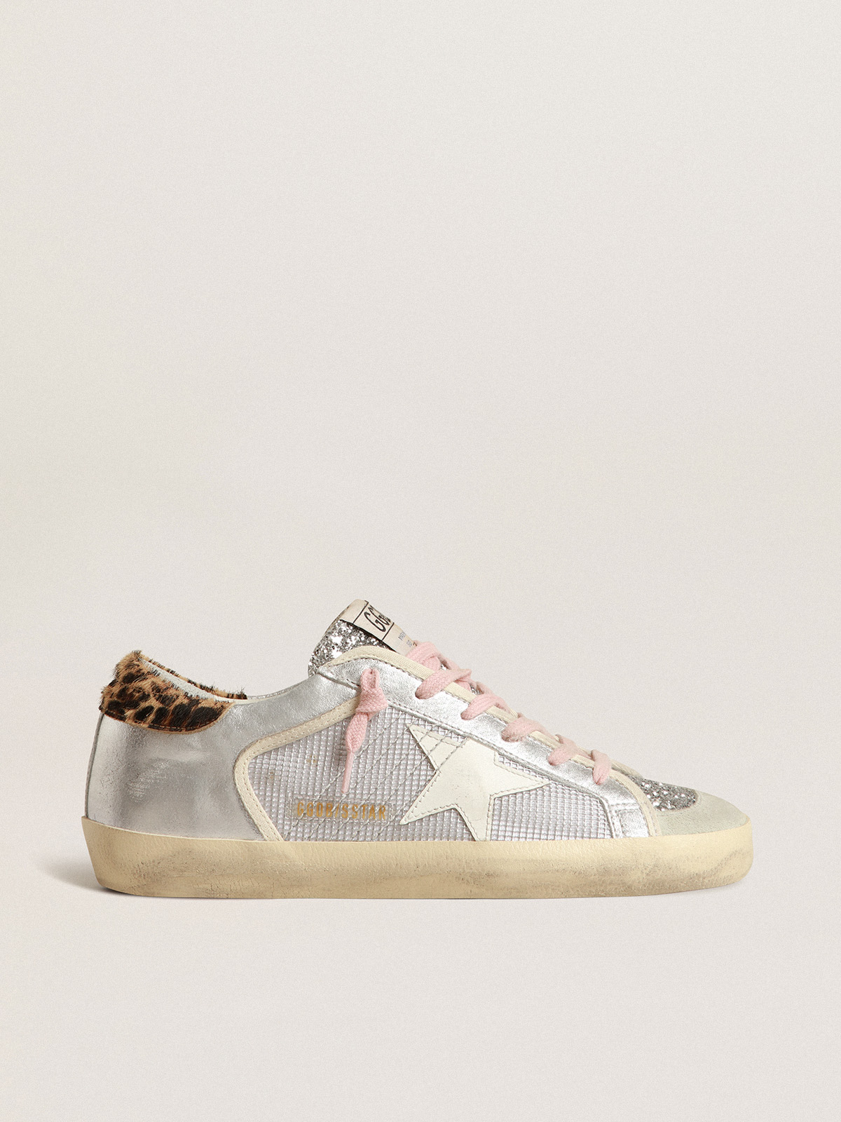 Super Star Glitter Suede Sneakers in Silver - Golden Goose