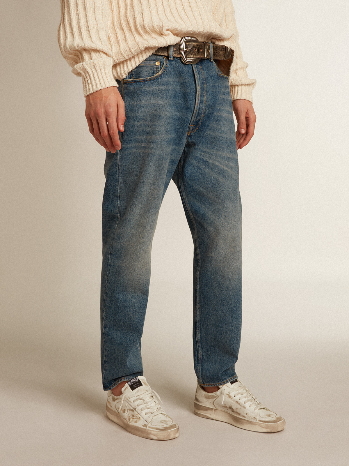 Men's slim fit jeans with medium wash | Golden Goose