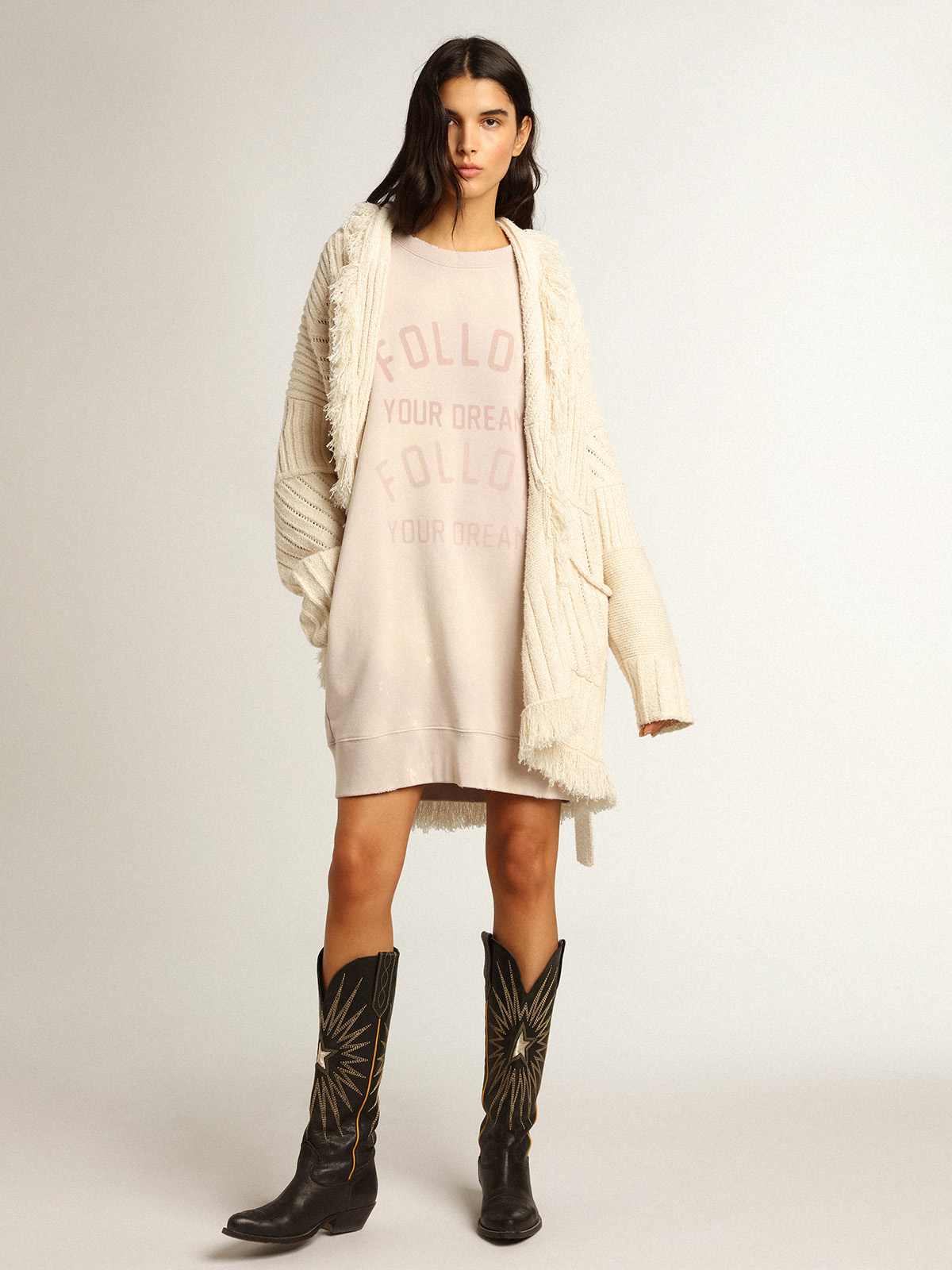 Pale pink sweater store dress