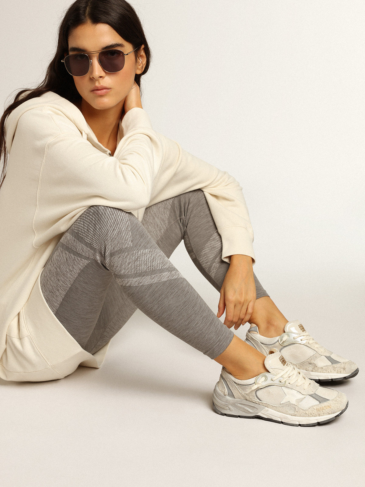 Women's Dad-Star in white mesh and suede | Golden Goose