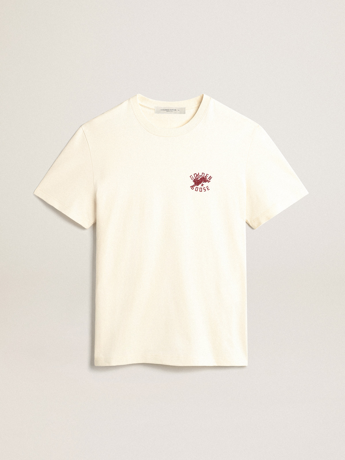 Men's heritage white T-shirt with CNY logo | Golden Goose