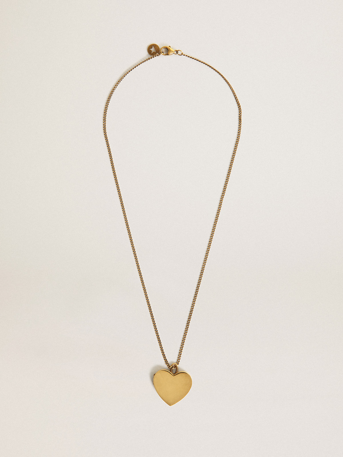 Golden Goose - Necklace in Antique Gold Color with Heart Charms, Woman, Size: U