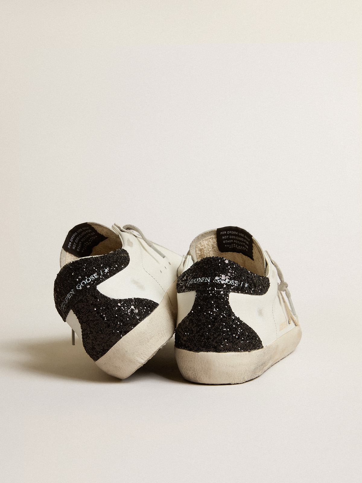 Mujer Zapatillas Deportivas Super-Star Con Estrella Dorada Y Refuerzo Del  Talón Negro De Purpurina, Super-Star Golden Goose