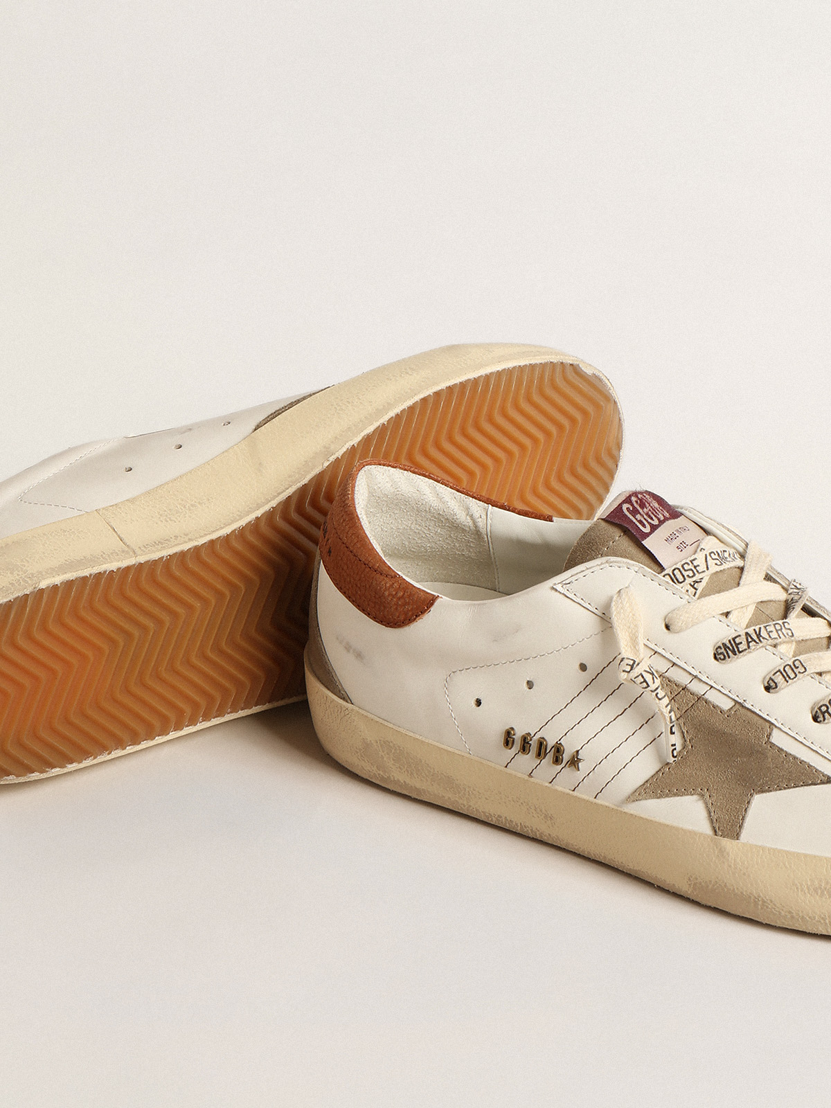 Super-Star with suede star and brown leather heel tab | Golden Goose