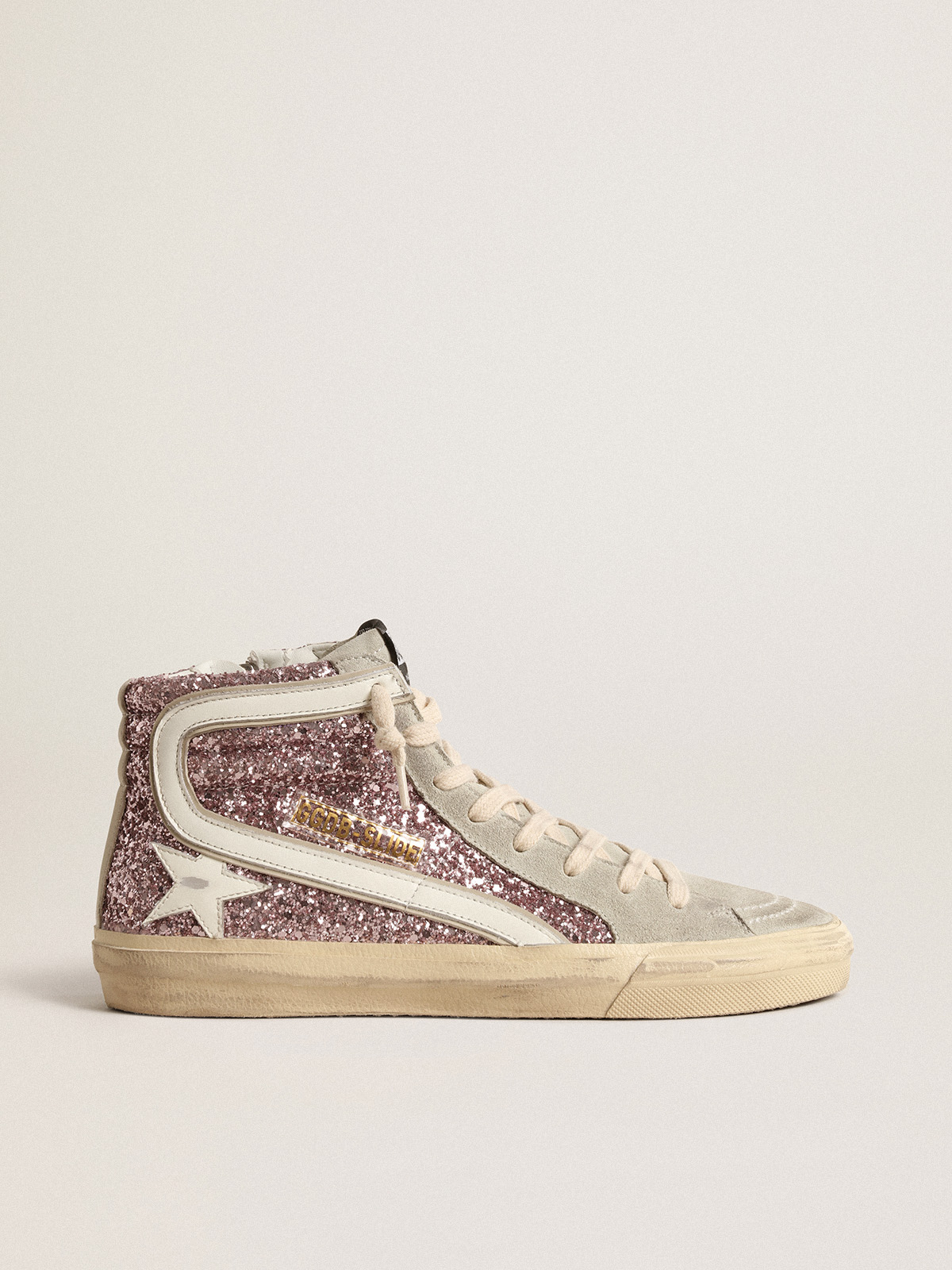 Golden goose silver glitter high clearance tops