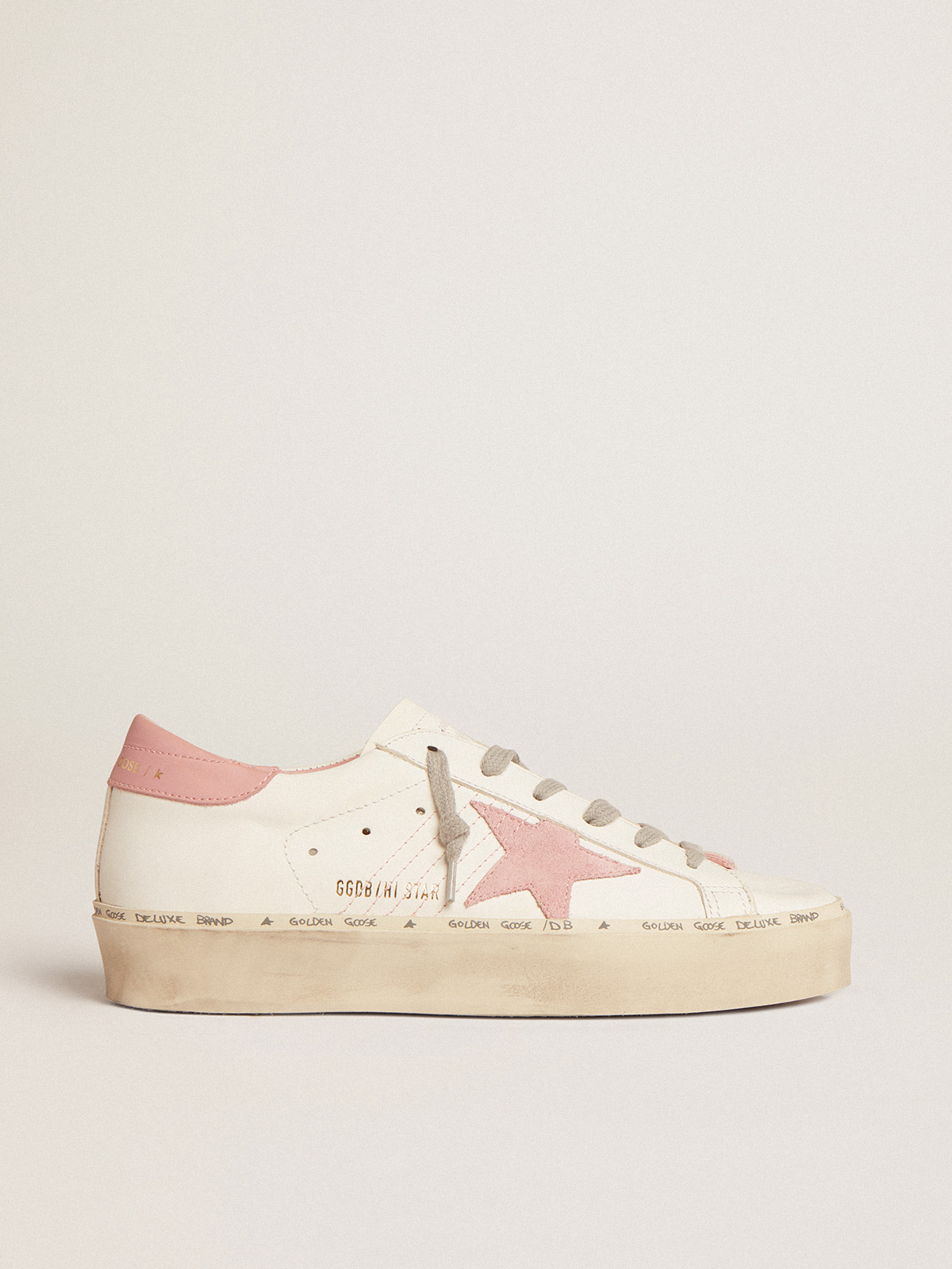 Hi Star with suede star and old rose leather heel tab | Golden Goose