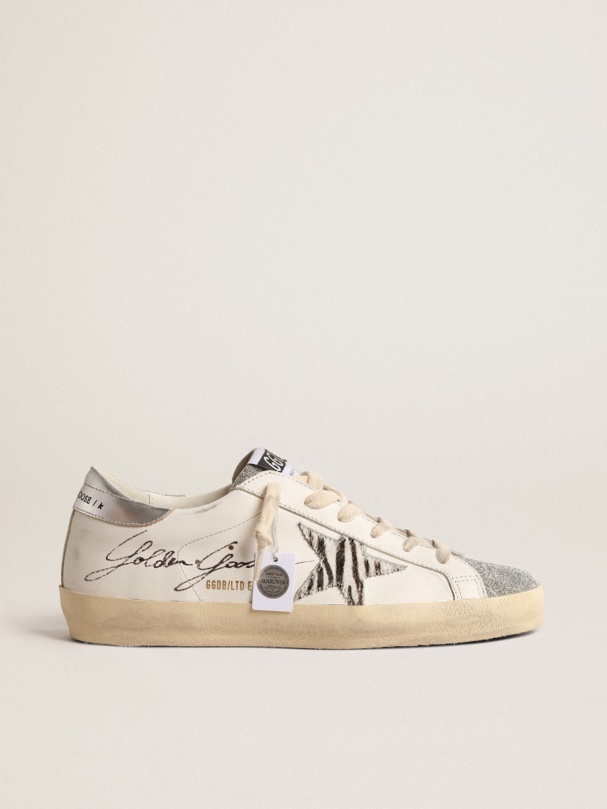 Super-Star LTD with silver Swarovski crystal tongue | Golden Goose