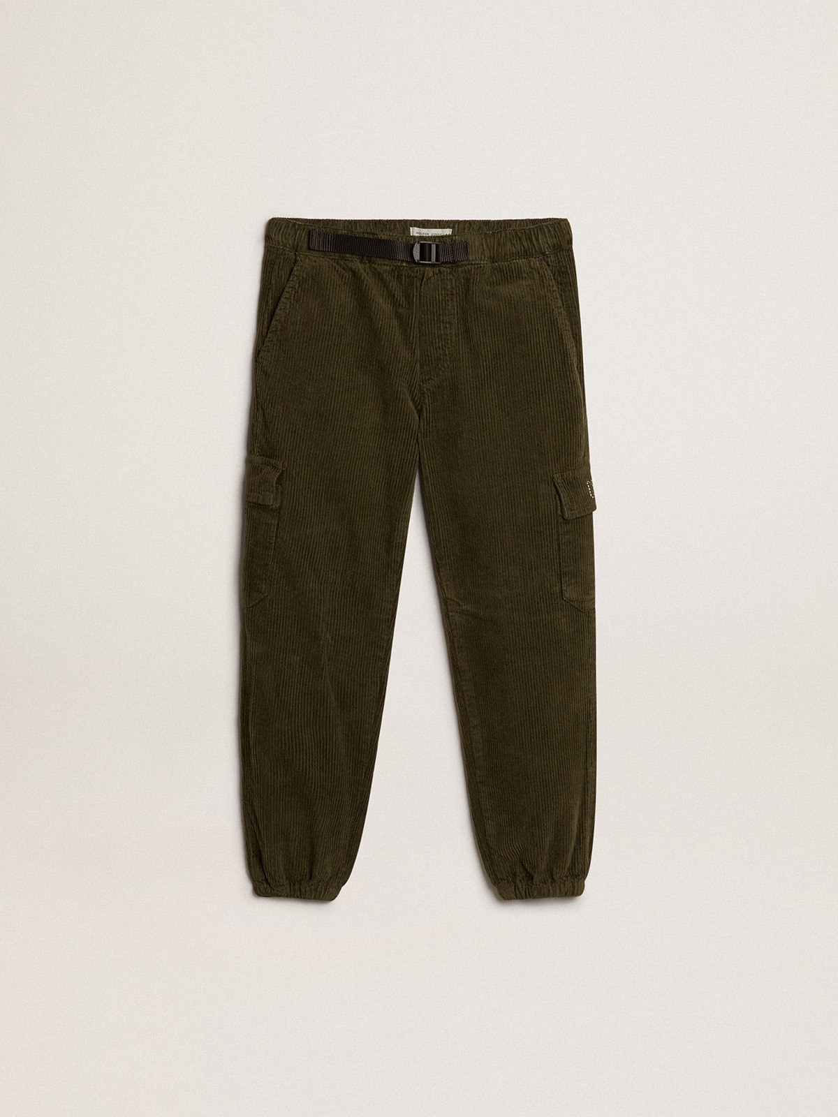 Dark green cotton cargo pants