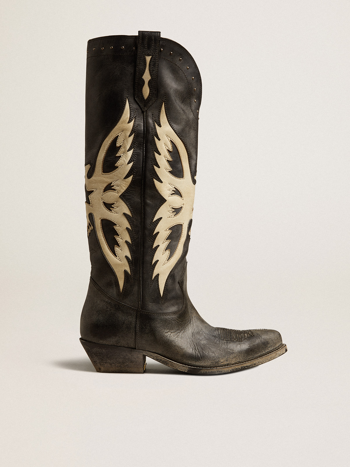 Golden goose wish star best sale cowboy boots