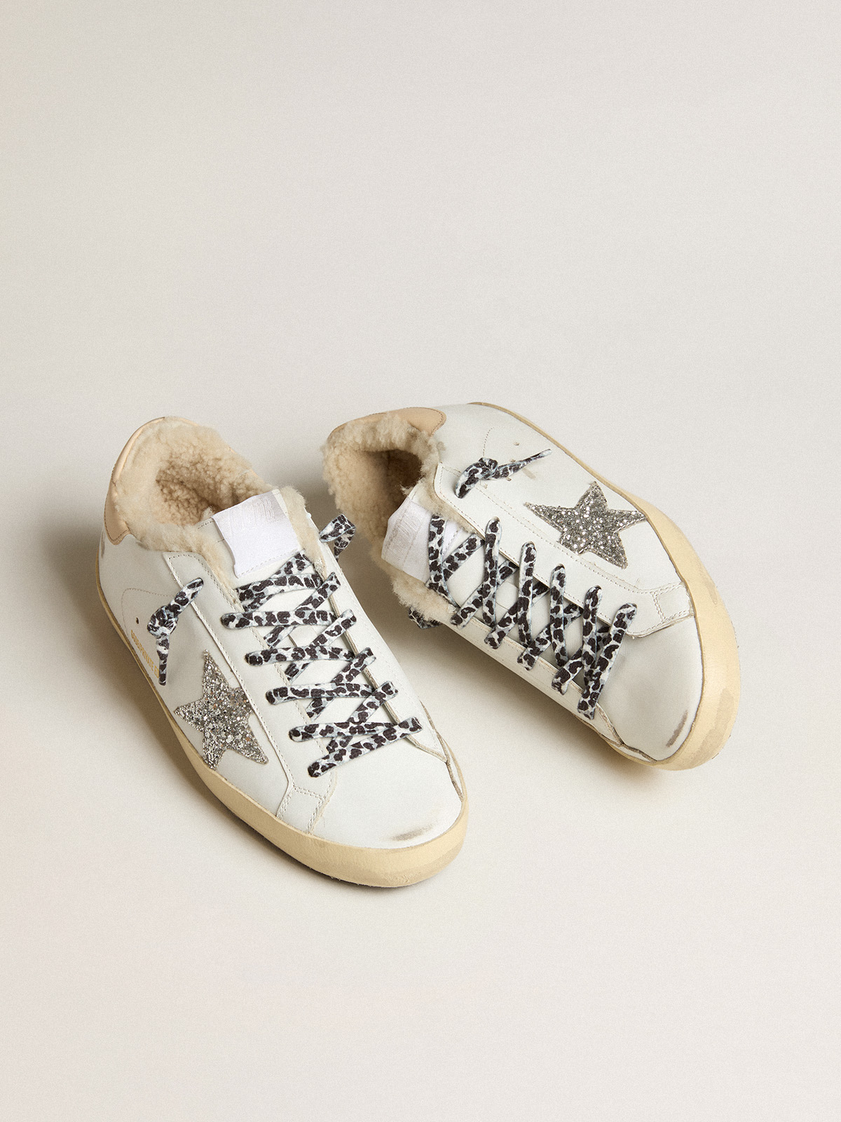 Super-Star LTD with shearling lining and silver glitter star | Golden Goose
