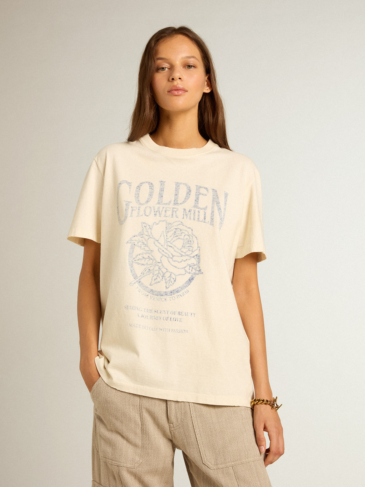 Golden best sale flower shirt