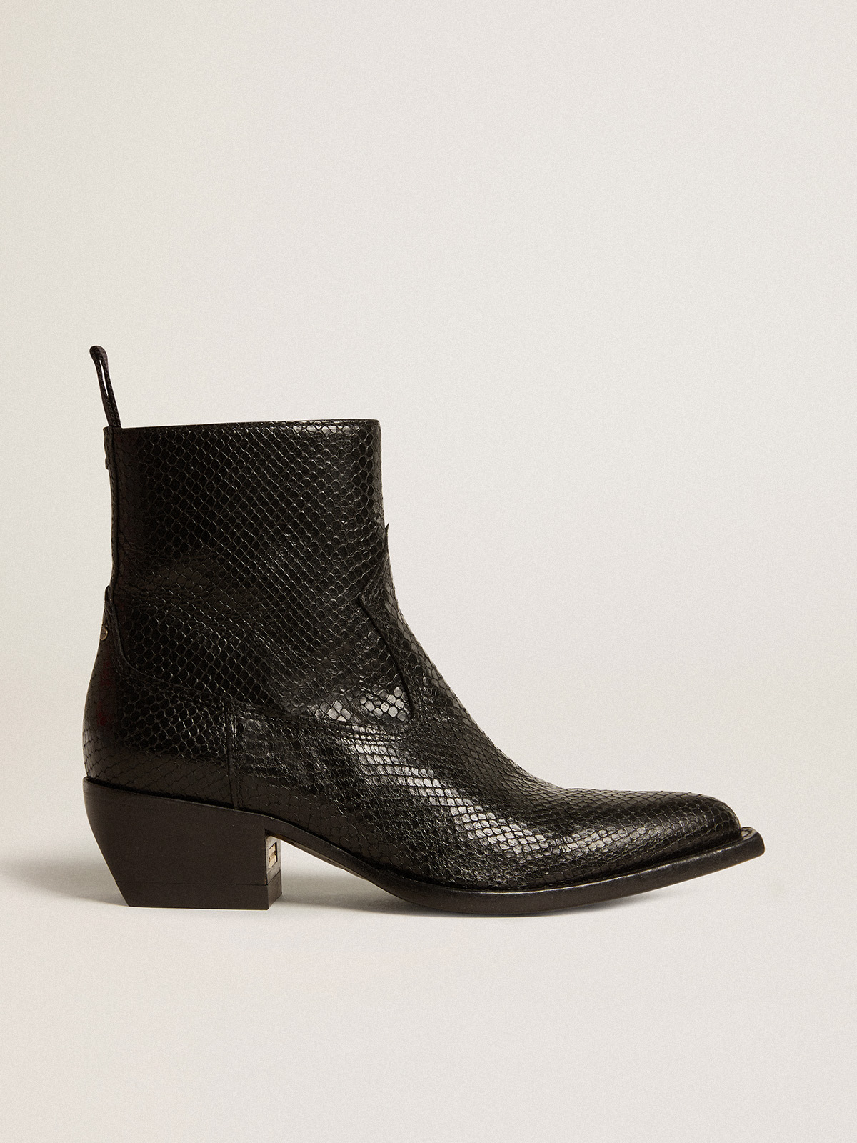 Snakeskin sales black booties