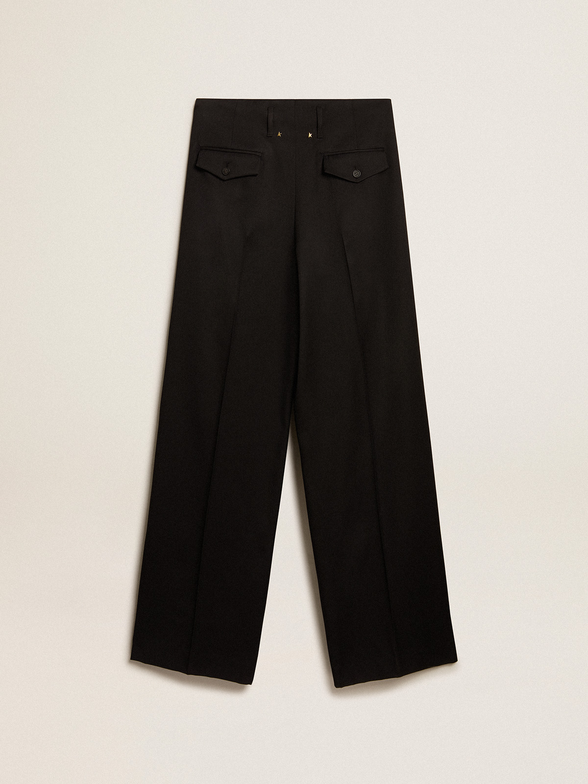 Women's black wool gabardine pants