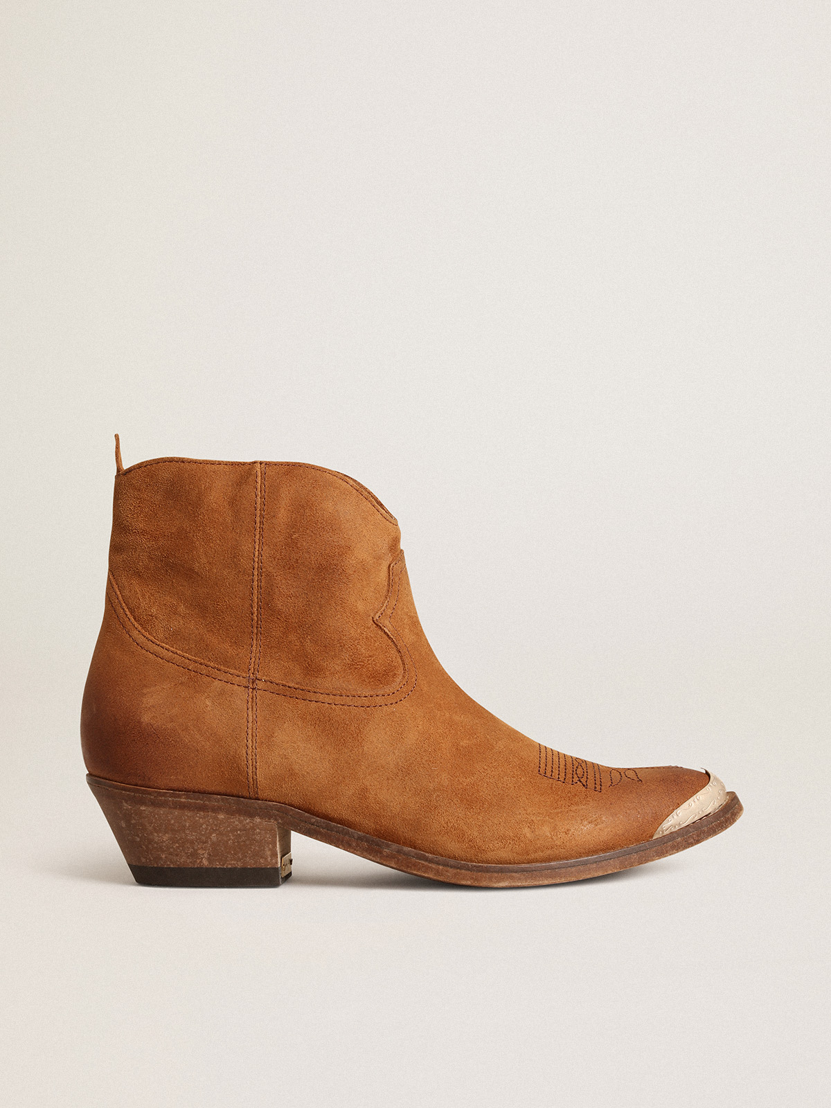 Young ankle boots in cognac-colored suede | Golden Goose