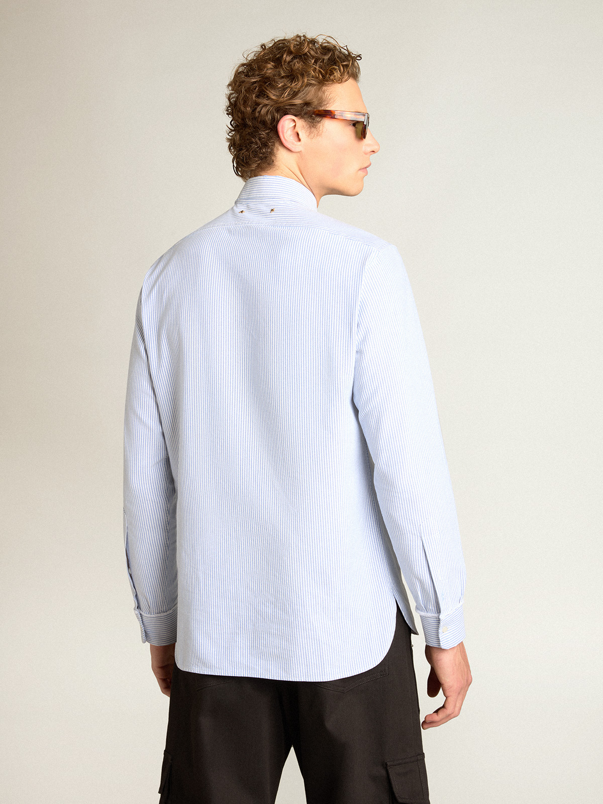 Men's shirt with narrow stripes | Golden Goose