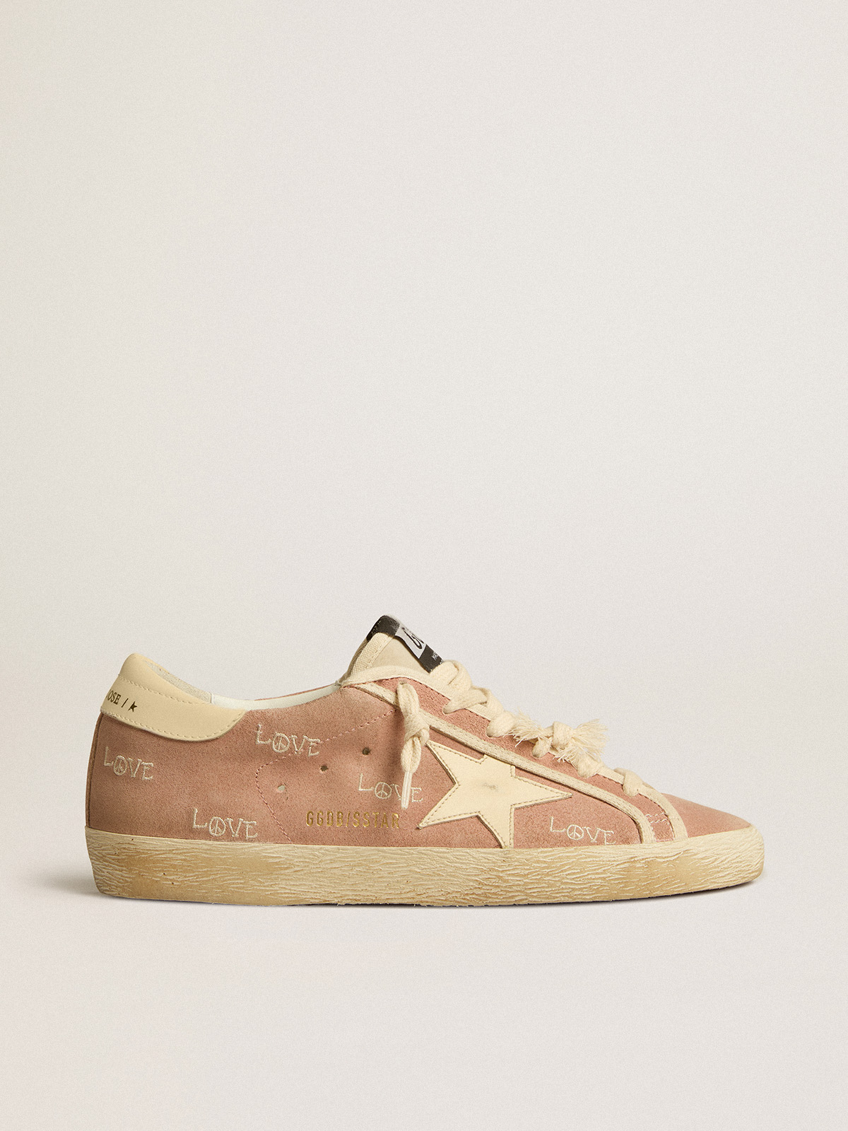 Super-Star in powder-pink suede with cream leather star | Golden Goose