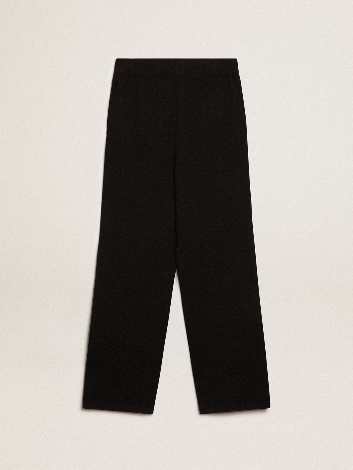 Black cashmere blend women's joggers