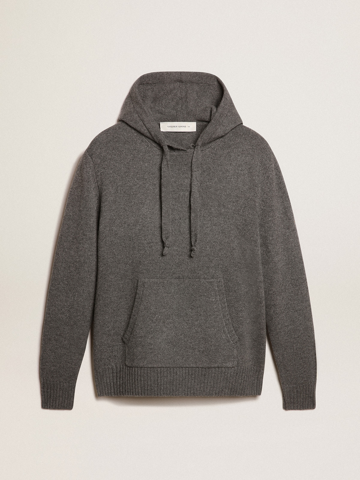 Women’s gray cashmere blend sweatshirt with hood