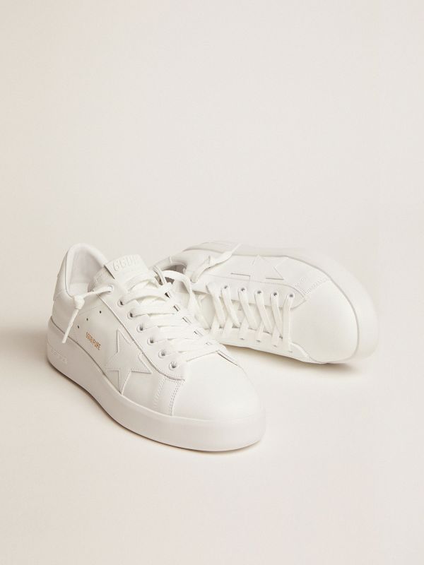 golden goose all white sneakers