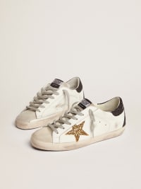 Women's Super-Star with silver leather star and pink heel tab