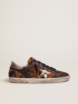 Stardan sneakers in leopard-print pony skin and black star | Golden Goose