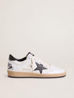 Women\'s V-Star in white nappa with red glitter star | Golden Goose