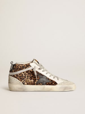 Slide LAB sneakers with silver velvet upper and crocodile print | Golden  Goose