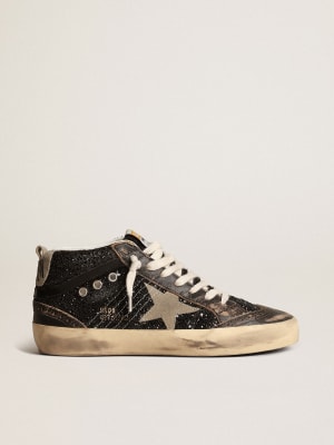 Slide Penstar LTD in leopard-print pony skin with silver star and black  flash | Golden Goose