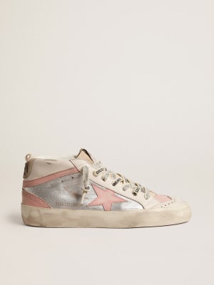 Mid Star with blue glitter star and pink suede heel tab | Golden Goose
