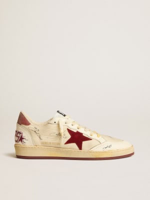 Men\'s Ball Star in white leather | Golden Goose