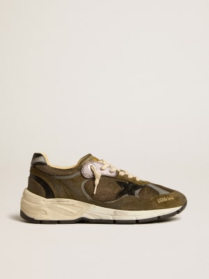 Running Sole LTD in cream nylon and suede with a glitter star | Golden Goose