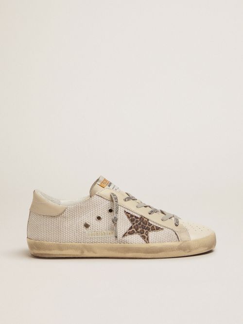 Super-Star sneakers in mesh with leopard-print star | Golden Goose