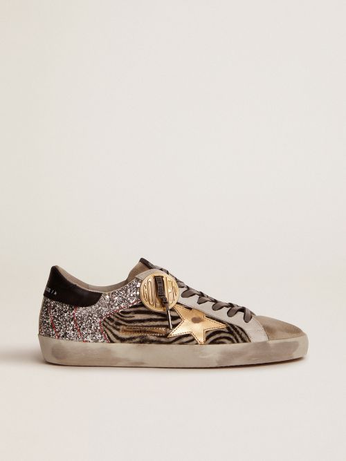 Women\'s Super-Star sneakers in zebra-print pony skin | Golden Goose