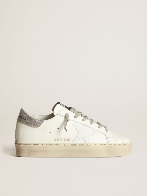 Hi Star sneakers with iridescent star and silver heel tab | Golden Goose