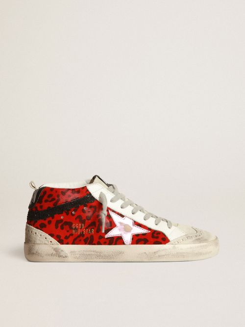 Golden goose white leopard mid best sale star sneakers