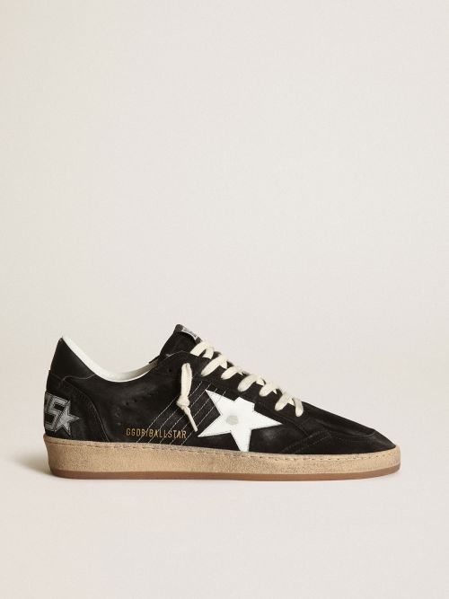 Women's Ball Star in black suede with white leather star | Golden