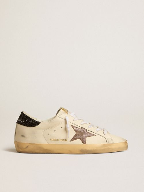 Golden goose superstar leather sneakers sale with metallic back