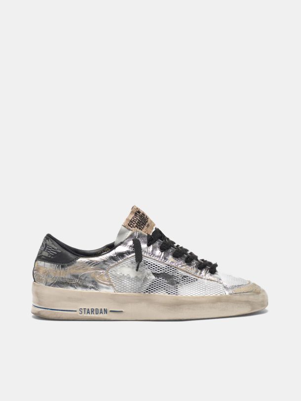 Stardan LTD sneakers in laminated silver with floral design relief ...