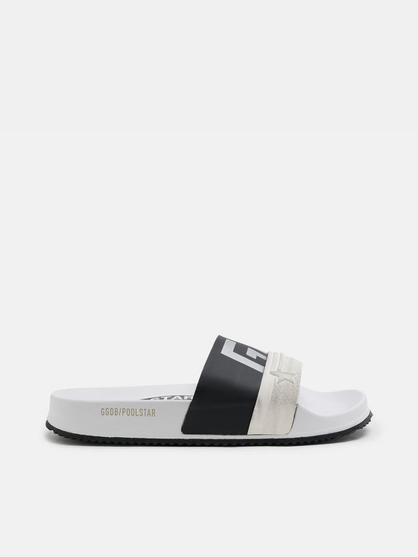 Golden Goose - Women's white Poolstars with two-colour black strap in 