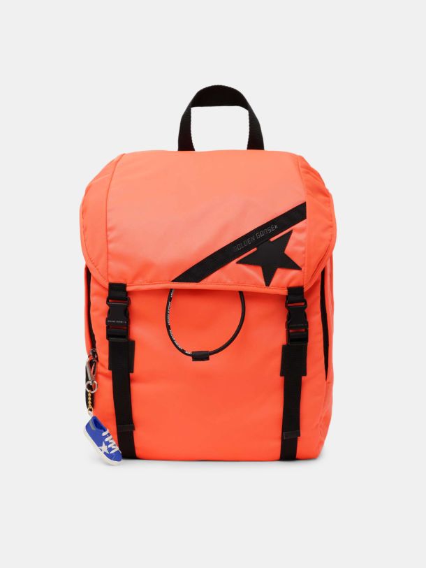 Fluorescent orange nylon Journey backpack | Golden Goose