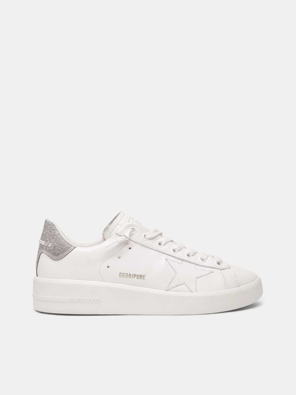 purestar sneakers with glittery silver heel tab