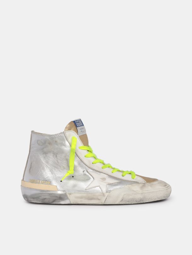Golden Goose - LTD Francy sneakers in silver and gold laminated leather in 