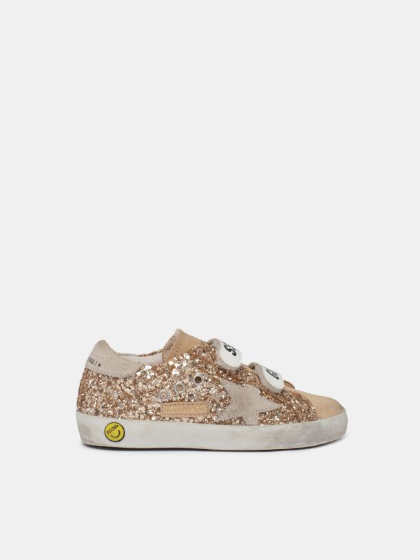 Golden Goose - Old School sneakers with gold glitter in 